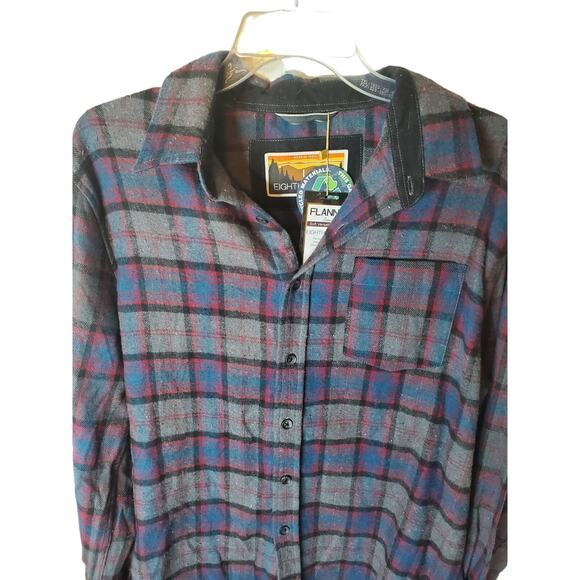 Eighth Avenue Plaid Flannel Button Down Shirt, NWT, Large - Picture 2 of 6
